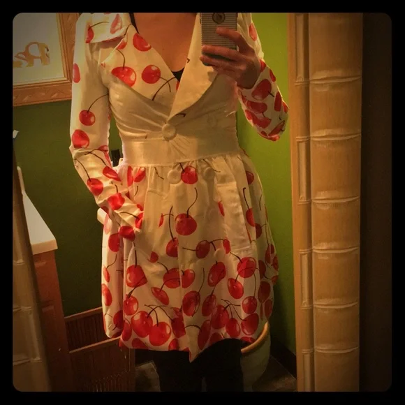 Cherry Print Women's Jacket - Picture 2 of 8